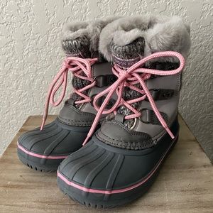 London Fog Gray Pink Snow Winter Boots
